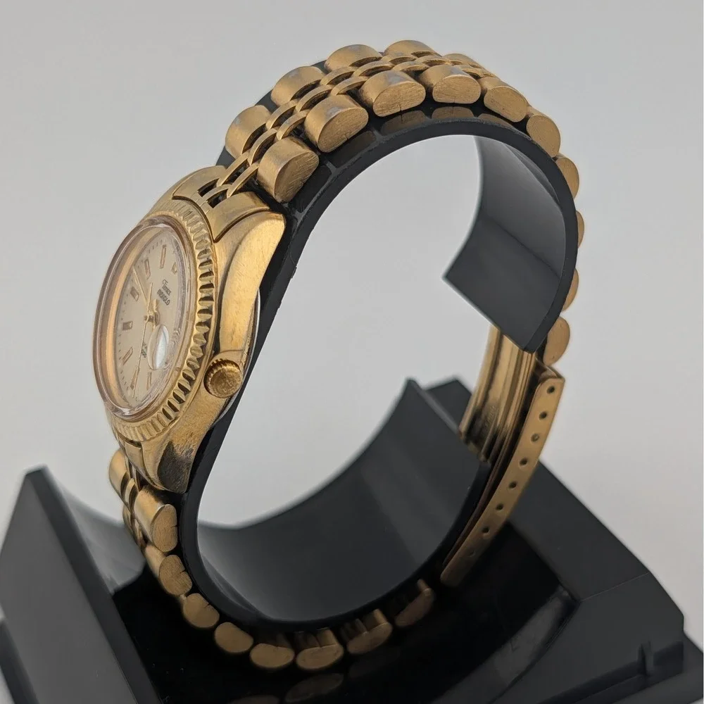 Timex Women's Gold Tone Bracelet Watch with Cream Dial